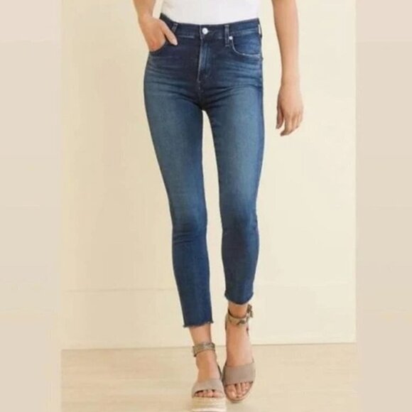 Agolde Sophie Medium Wash Raw Hem Skinny Jeans - 27 - Picture 1 of 6
